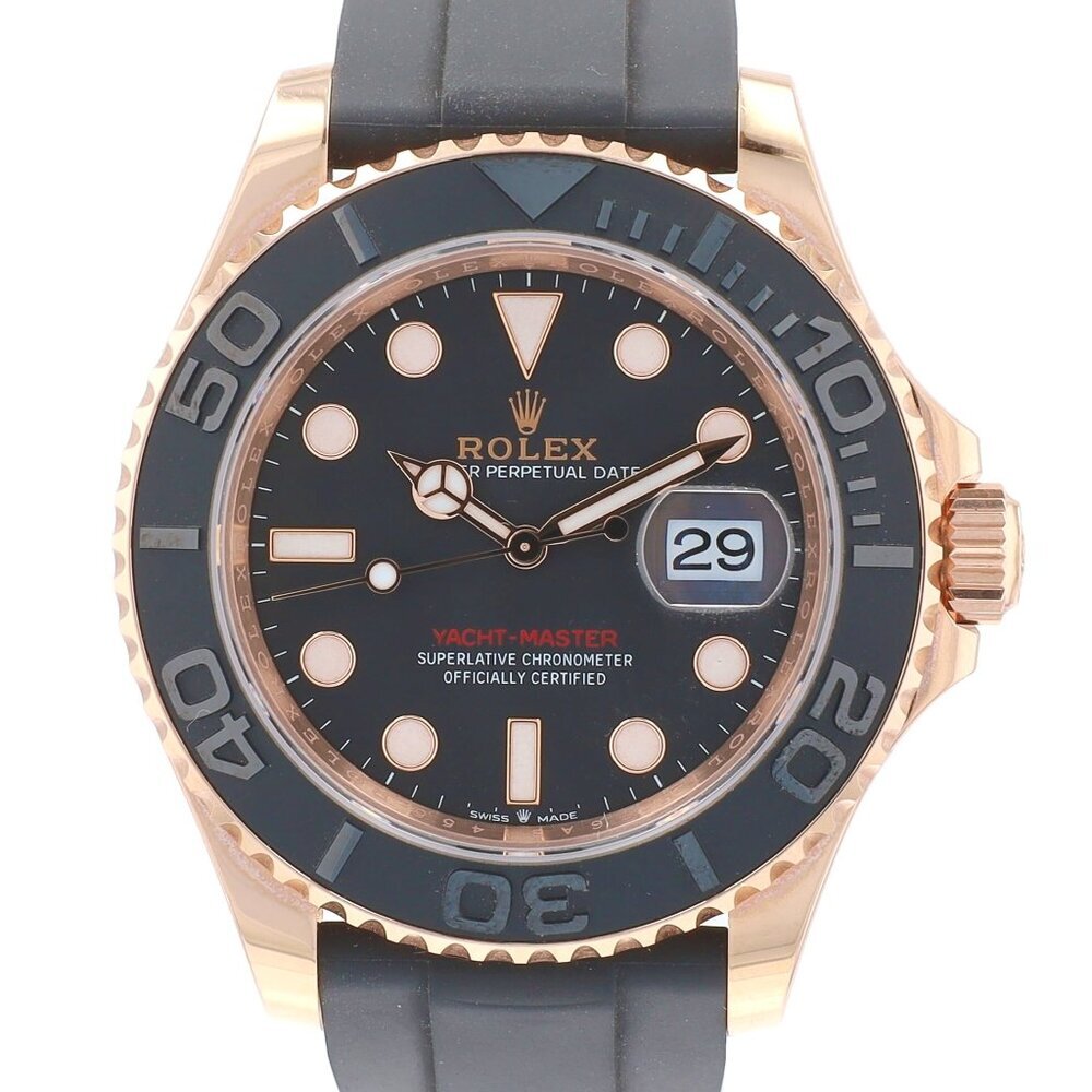 Brand New B&P Rolex Yacht-Master 126655 40mm Black Chromalight Round Dial